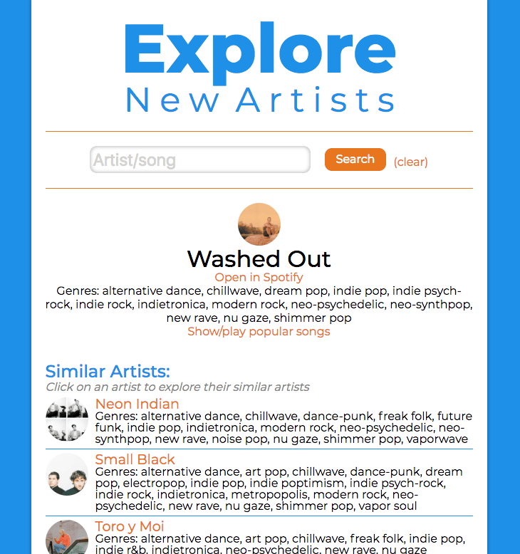 Explore New Artists