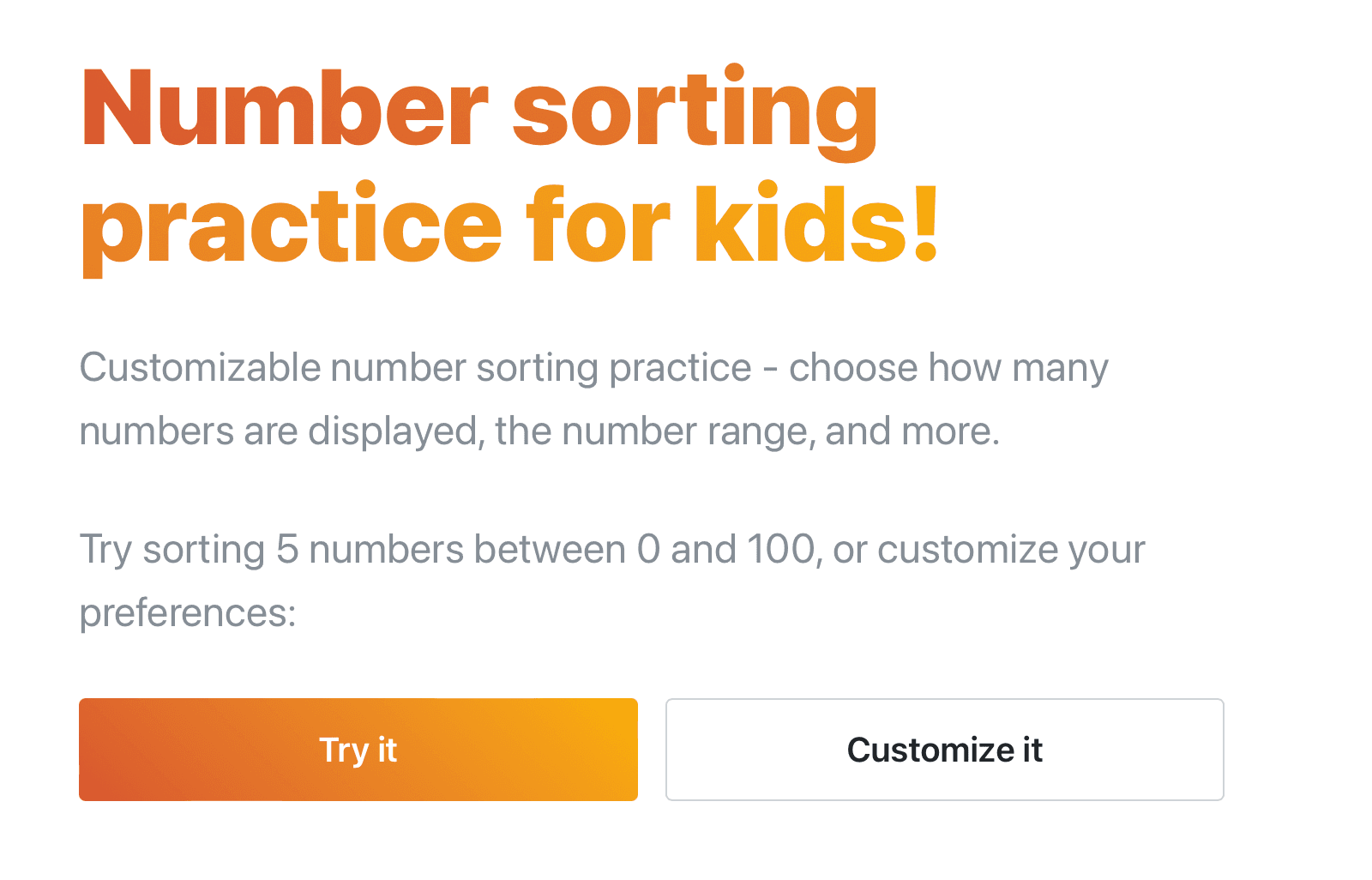 Number Sort